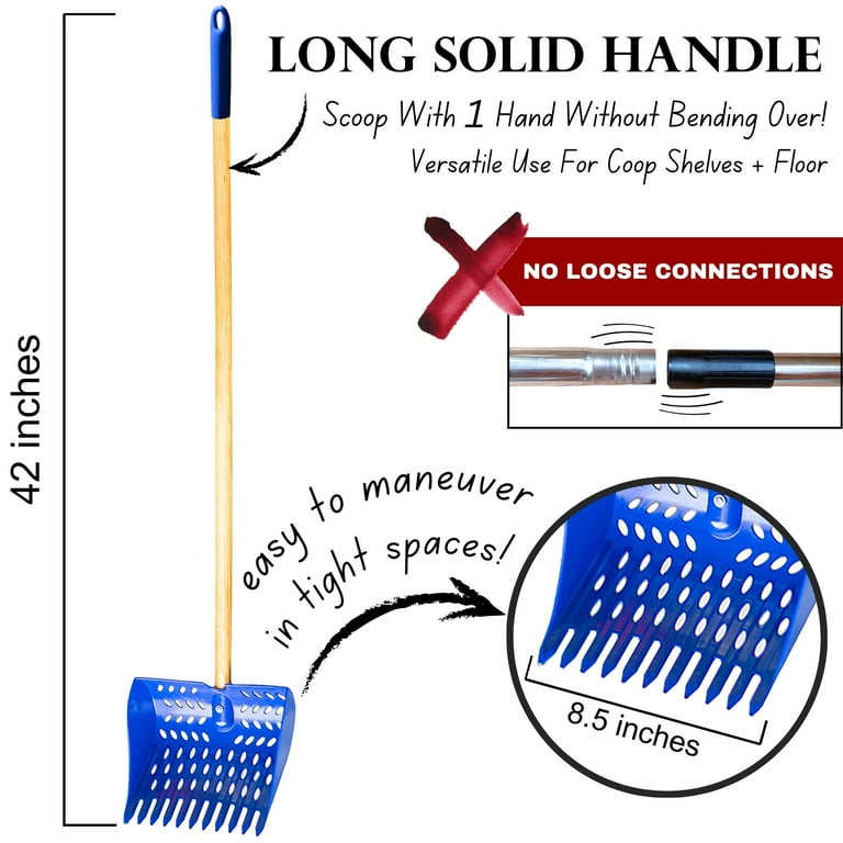 The Coop Scoop¬Æ 2-in-1 Chicken Poop Scooper Rake, Durable Sand