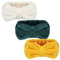 thumbnail image 1 of 3 Piezas Diademas de Toalla para Mujer Diadema de Maquillaje para Lavar Maquillaje Facial Diadema de Spa Diadema de Ducha con Pajarita de Microfibra para Mujer (Blanco Amarillo Verde), 1 of 5