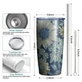 thumbnail image 6 of 20oz Tumbler with Lid and Straw Stainless Blue Flowers Steel Vacuum Insulated Water Coffee Tumbler Cup, Double Wall Vacuum Insulated Travel Mug Reusable Tumblers for Ice Drinks, Hot Beverage, 6 of 7