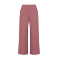 thumbnail image 6 of JJHGVB Cropped Trousers Cropped Pant women's capris Casual Loose gaucho pants for women Straight Lounge Summer Cropped Baggy Lightweight Pant Beach Cropped Trousers capri lounge pants Hot Pink S, 6 of 7