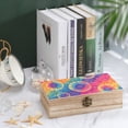 thumbnail image 4 of 7.9×2.3 In Wooden Boxes Durable Easy To Use Dustproof Prevent Slippery Delicate And Cabinet DarkOrchid Tie Dye Background Rainbow Colors Tie-dye Pattern, 4 of 8