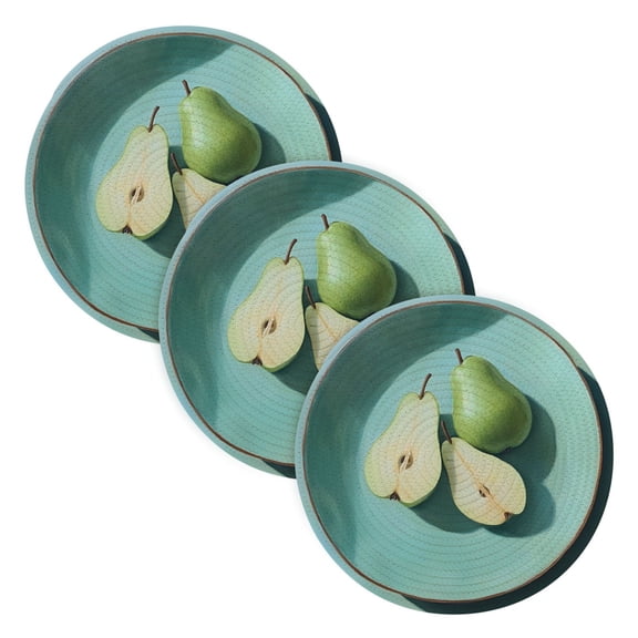 BZSMCE Mats for Pots,Pans Place Green Pear Simple Style Pattern Pot Mats