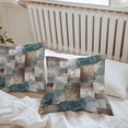 thumbnail image 4 of Boanket Outdoor Pillow Covers 26 x 26 Inches, Blue Brown Geometric Waterproof Throw Pillow Cover Set of 2, Modern Ombre Abstract Art Decorative Square Cushion Covers for Patio/Tent/Couch/Garden, 4 of 7