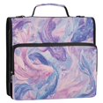 thumbnail image 2 of Water-Resistant 3-Ring Binder Organizer with Multiple Pockets Zipper Binder Bag for Office Pale Pink Marine Creatures, 2 of 8