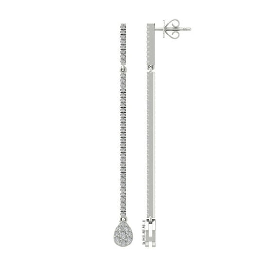 Araiya 14K White Gold Diamond Dangle Earrings for Women (1/2 cttw, I-J Color, I2-I3 Clarity)