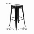 thumbnail image 5 of 30'' High Backless Red Metal Restaurant Barstool For Indoor or Outdoor Use, 5 of 5