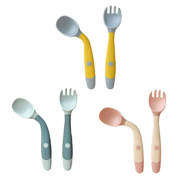 FACEGA Baby Spoons,Interactive Feeding Baby Forks,Easy to Clean Baby Utensils 6-12 Months