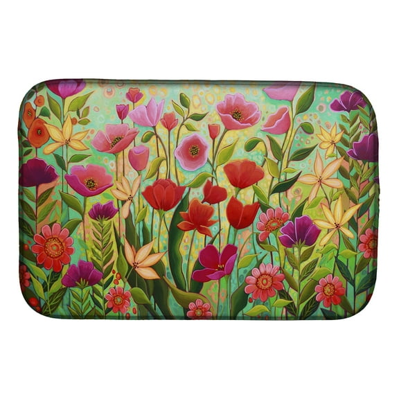 Wild Beauty Flowers Dish Drying Mat