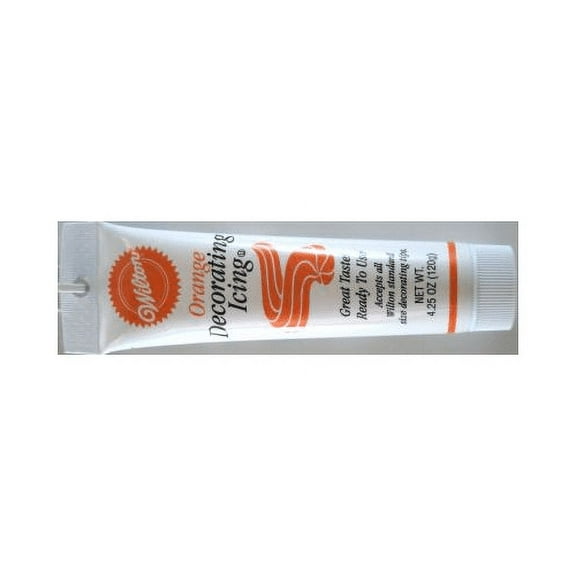 Wilton Low Sodium Orange Icing, 4.25 oz, 2 Pack Tube