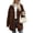 Brown-RongHuan's coats for winter, variant on Women's Hooded Corduroy Jacket Button Down Shacket with Pockets Loose Fit Long Sleeve Coat Winter Outerwear
