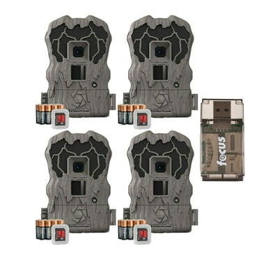 Stealth Cam Browtine 20MP Trail/Game Camera with 720P HD Video, 0.8s Trigger Speed, 60 Feet Flash, Night Mode, and 1-3 Image Burst - Camo (4 Pack)