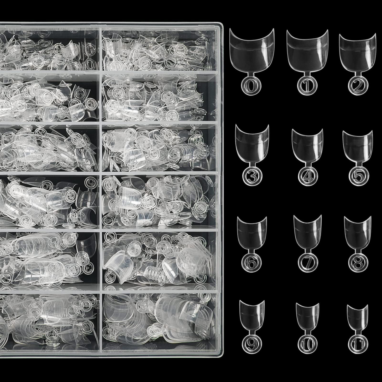 Nail Tips Short Oval 600PCS Oval Short Nail Tips Half Cover French