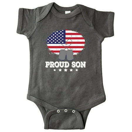 

Inktastic Military Proud Son US Flag Gift Baby Boy or Baby Girl Bodysuit