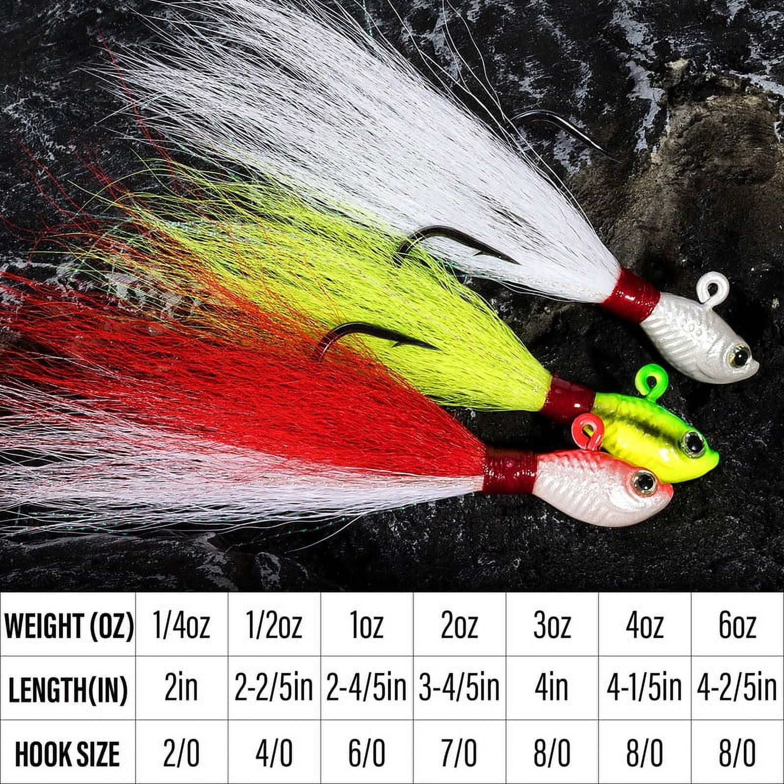 Key West Bonefish Bucktail Jigs - Straight, 1/8 Oz, Light Brown, 3 Pack With Weed Guard