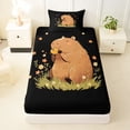 thumbnail image 3 of Erosebridal Capybara Twin Sheet Sets,Rustic Plant Colorful Cute Flowers Bedding For Girls Kids 3-Piece, 3 of 6
