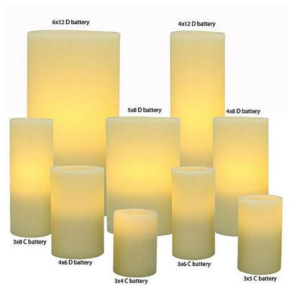 Flipo Group Limited FLA-CAN-WX-3-8 3 x 8 Flameless Pillar Candle