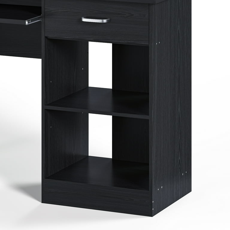 Ktaxon Compact Wood PC Desk, Black Home Office Table with Drawer