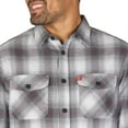 thumbnail image 4 of The American Outdoorsman Men's Long Sleeve Button Down Heavyweight Flannel Shirt (Grey, XXL), 4 of 5