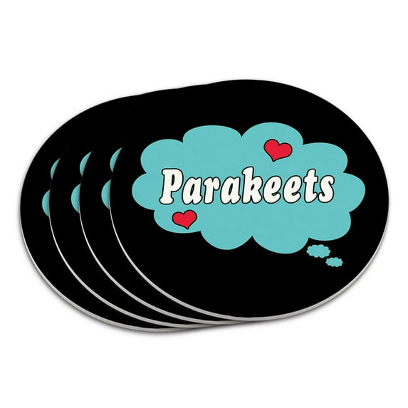 Dreaming of Parakeets Blue Coaster Set