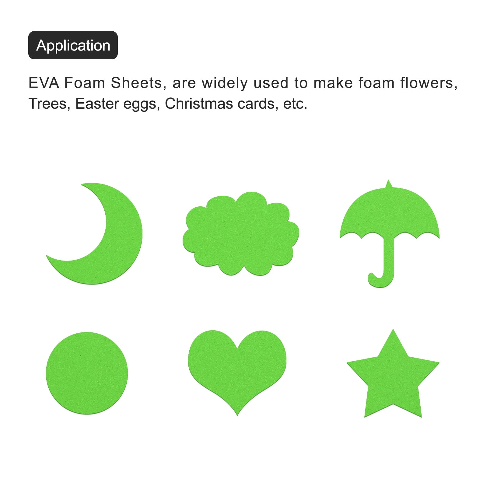 EVA Foam Sheets Green 9.8 Inch x 9.8 Inch 10mm Thick Crafts Foam Sheets 6Pcs