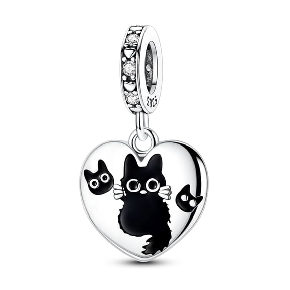 Cartoon Black Cat Charm, Compatible with Most Bracelet, Charm for Bracelet
