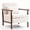 White, variant on PAPROOS Accent Chair with Storage, Mid Century Corduroy Reading Chair with Pillow, Wood Frame Upholstered Armchair for Living Room Bedroom, Green