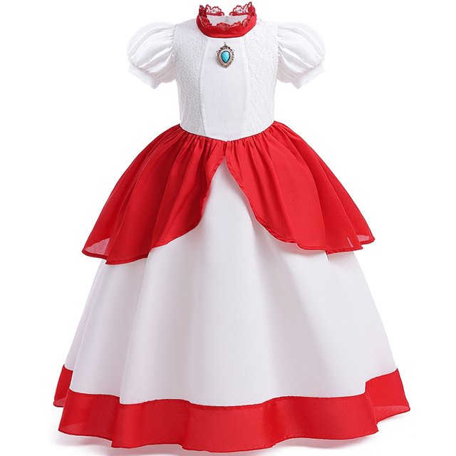 Vestido de princesa de melocotón para niñas, traje de Cosplay de Margarita Rosalina, Con cómic, para fiesta de Halloween