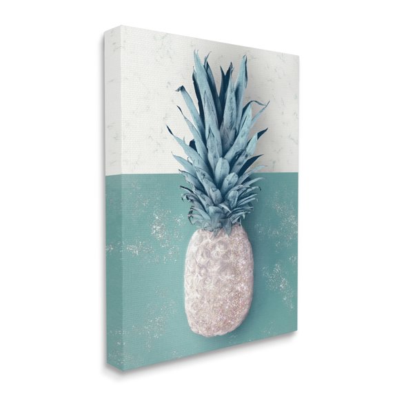Stupell Industries Tropical Pineapple Fruit Muted Green Beige Food & Beverage Painting Gallery Wrapped Canvas Art Print Wall Art, 30 x 40