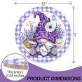 thumbnail image 2 of Letrero de flores de lavanda con forma de gnomo primaveral, para decoración de puertas, 2 of 7