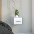 thumbnail image 2 of Boa Floating Nightstand, Wall-Mounted Single Drawer Design with Handle White, 2 of 3