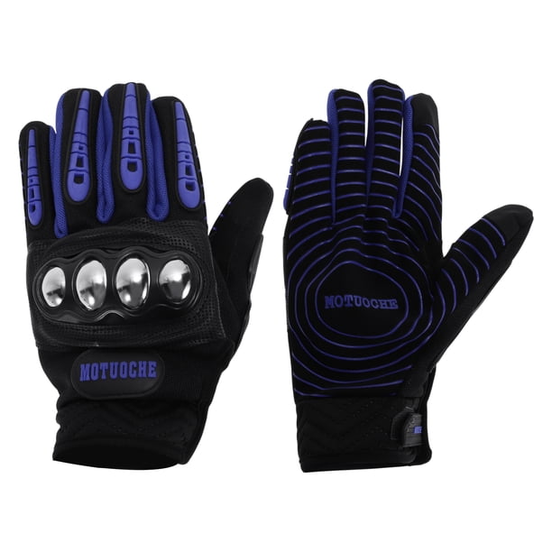 Guantes de ciclismo de dedo completo para hombres con carcasa de acero, guantes de motocicleta para escalar, motorizar, ciclismo, poliéster, azul, talla única