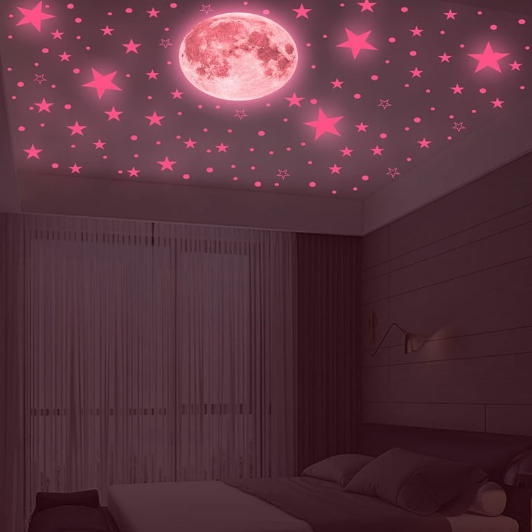 Glow in The Dark Stars for Ceiling 435 Pcs Star Decorations for Bedroom Kids Boys Girls Room Decor Wall Stickers for Bedroom Play Room Living