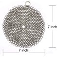 thumbnail image 3 of Limpiador de hierro fundido de acero inoxidable 316 premium, fregador de malla para sartenes de hierro fundido, hornos holandeses presazonados (7 pulgadas), 3 of 5