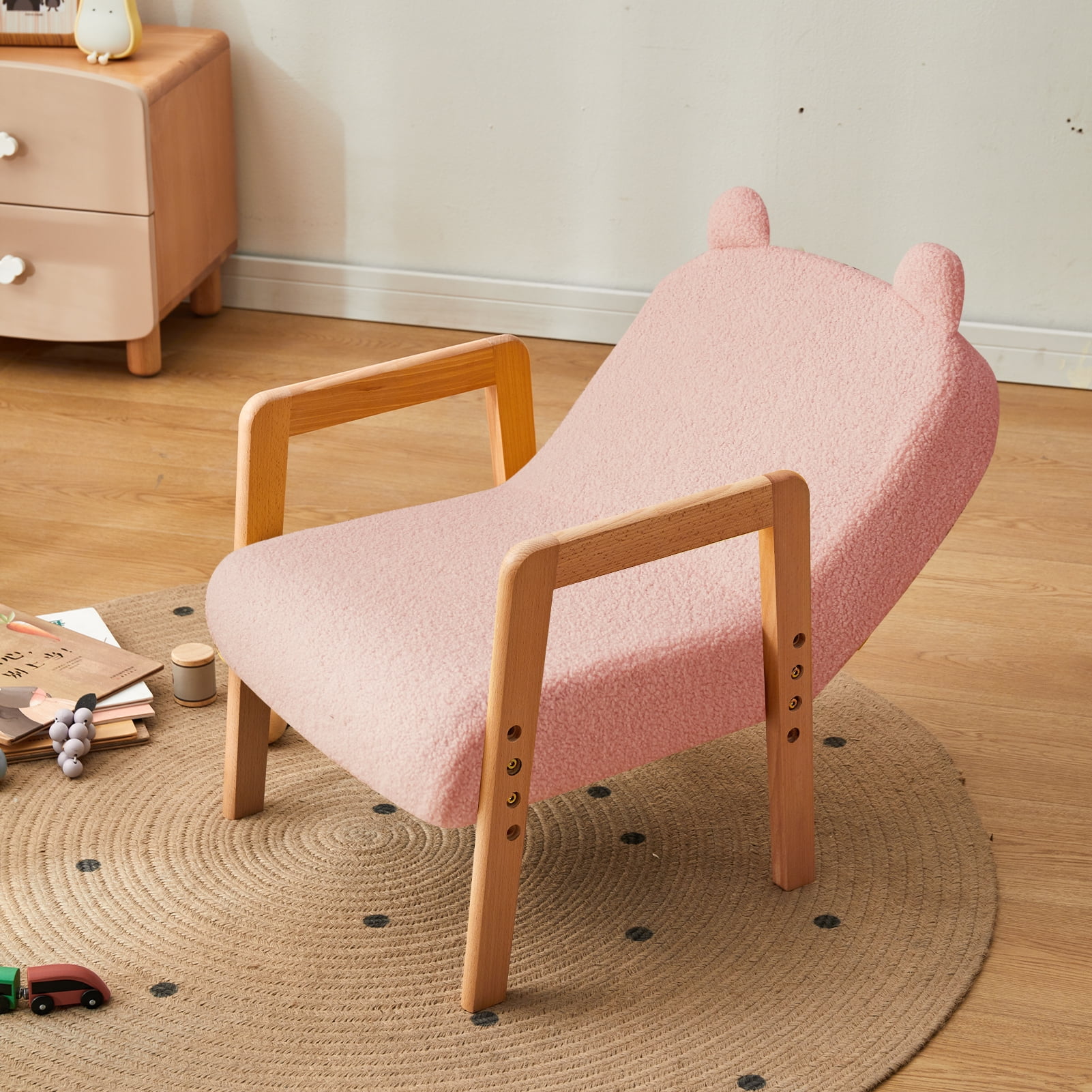 BYBYME Adjustable Toddler Sofa Chair,Kids Sofa Chair with Adjustable Backrest and Height,Kids