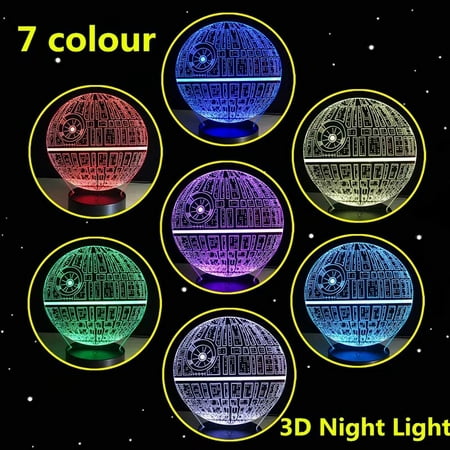 VicTsing Creative Star Wars LED 3D Night Light Soft, Ambient Lighting for Desk Lamp Home Lighting Bulbing Graded Color