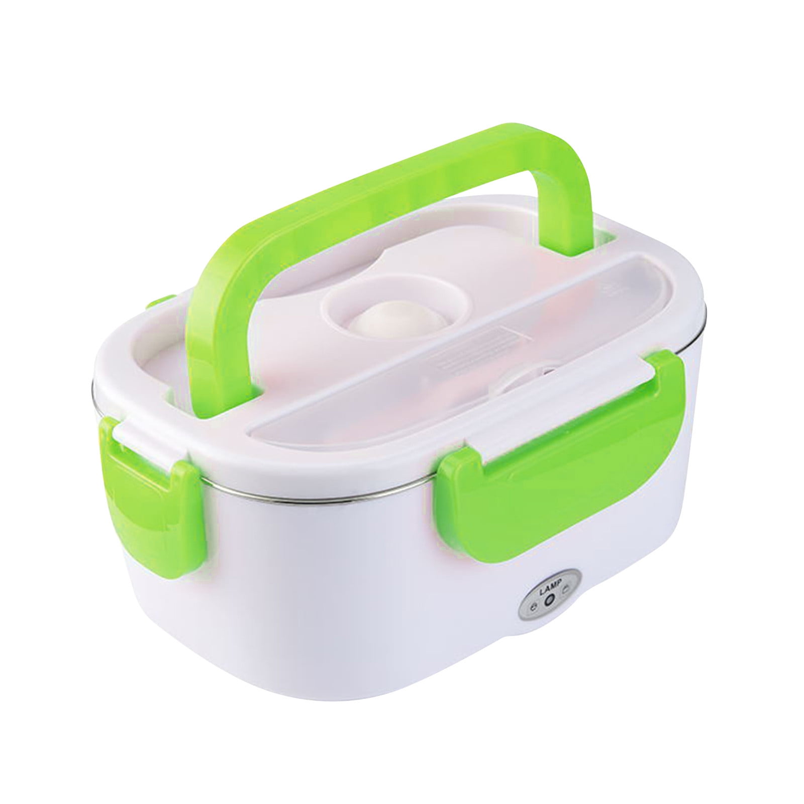 Electric Lunch Box, Heat Preservation and Heating Lunch Box, Self-Heating  Car Portable Lunch Box, Plug-In Rechargeable Lunch Box,Tableware,Green 