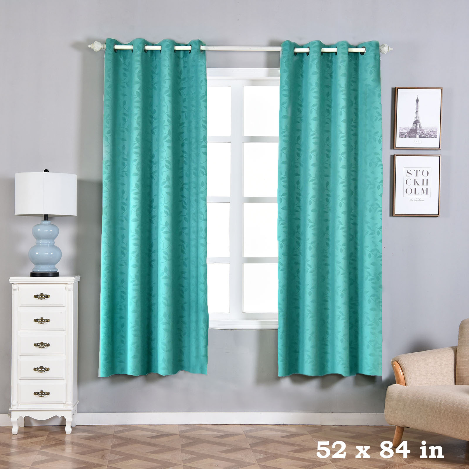 Balsacircle 52 X 84 Blackout Embossed Curtains Drapes 2 Panels