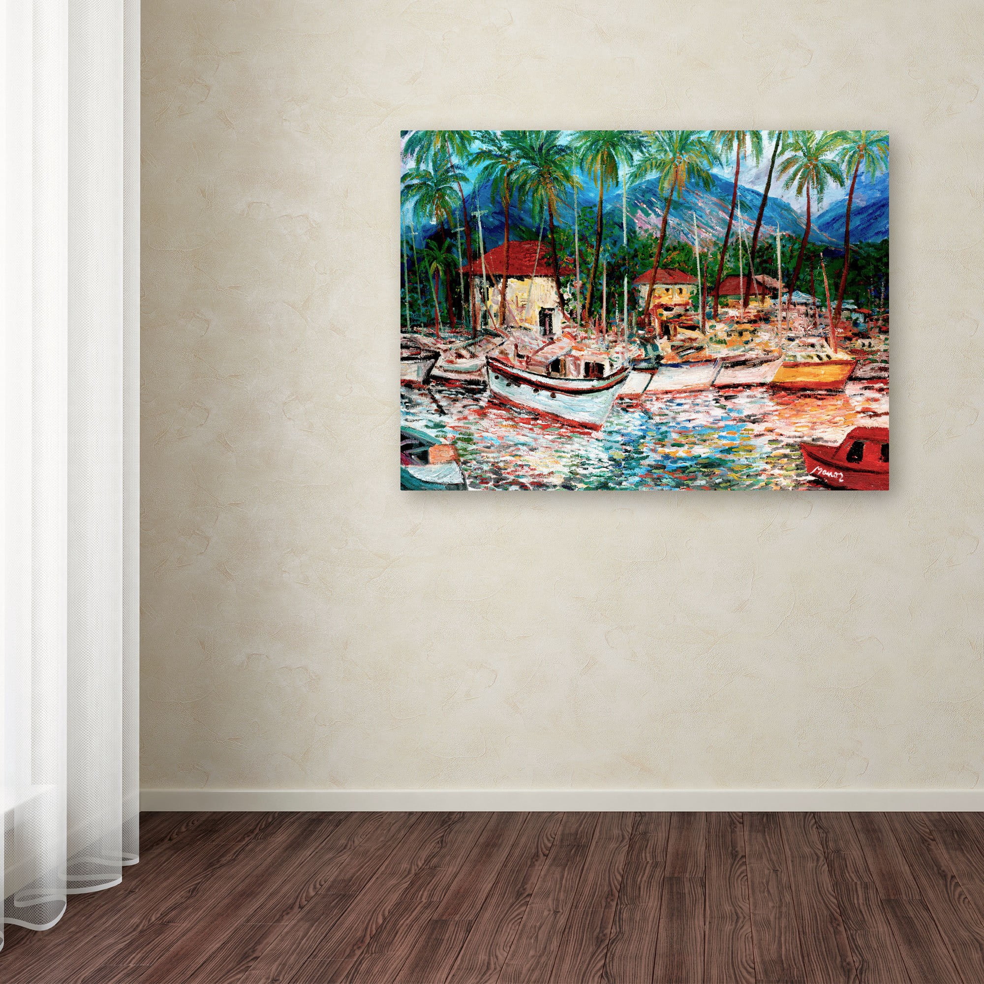 Trademark Fine Art "Lahaina Boats" Canvas Art by Manor Shadian