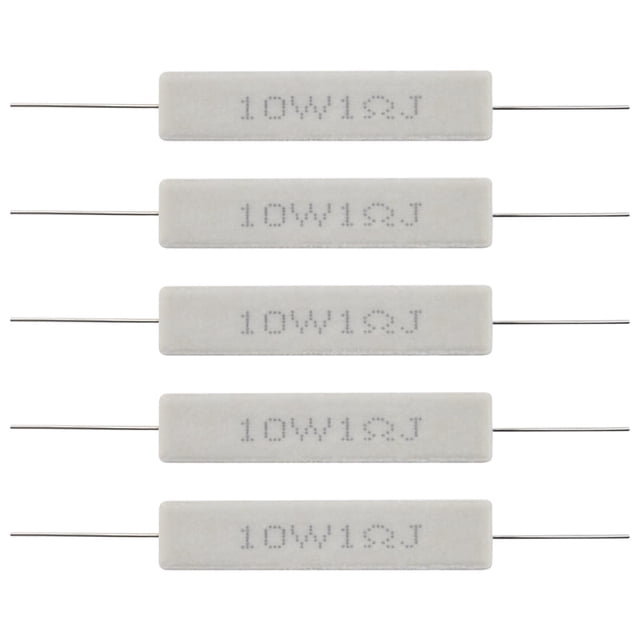 Resistencia de cemento de cerámica bobinada de 1,0 ohmios y 10 W, 5 unidades