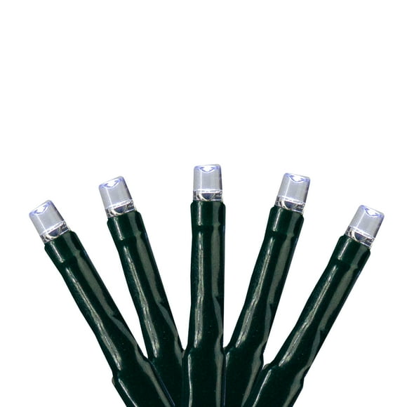 Hofert 200 Pure White Cluster LED Wide Angle Christmas Lights - 20.5 ft Green Wire