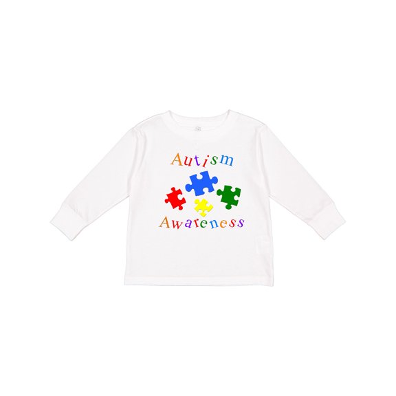 Inktastic Autism Awareness-puzzle Boys or Girls Long Sleeve Toddler T-Shirt