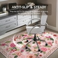 thumbnail image 5 of Office Chair Mat for Hardwood & Tile Floor 36"x48",Boho Pink Floral Farmhouse Vintage Computer Rolling Chairs Mat Carpet,Under Desk Non Slip Gaming Rug Low-Pile Rubber Backing Protector Mat, 5 of 6