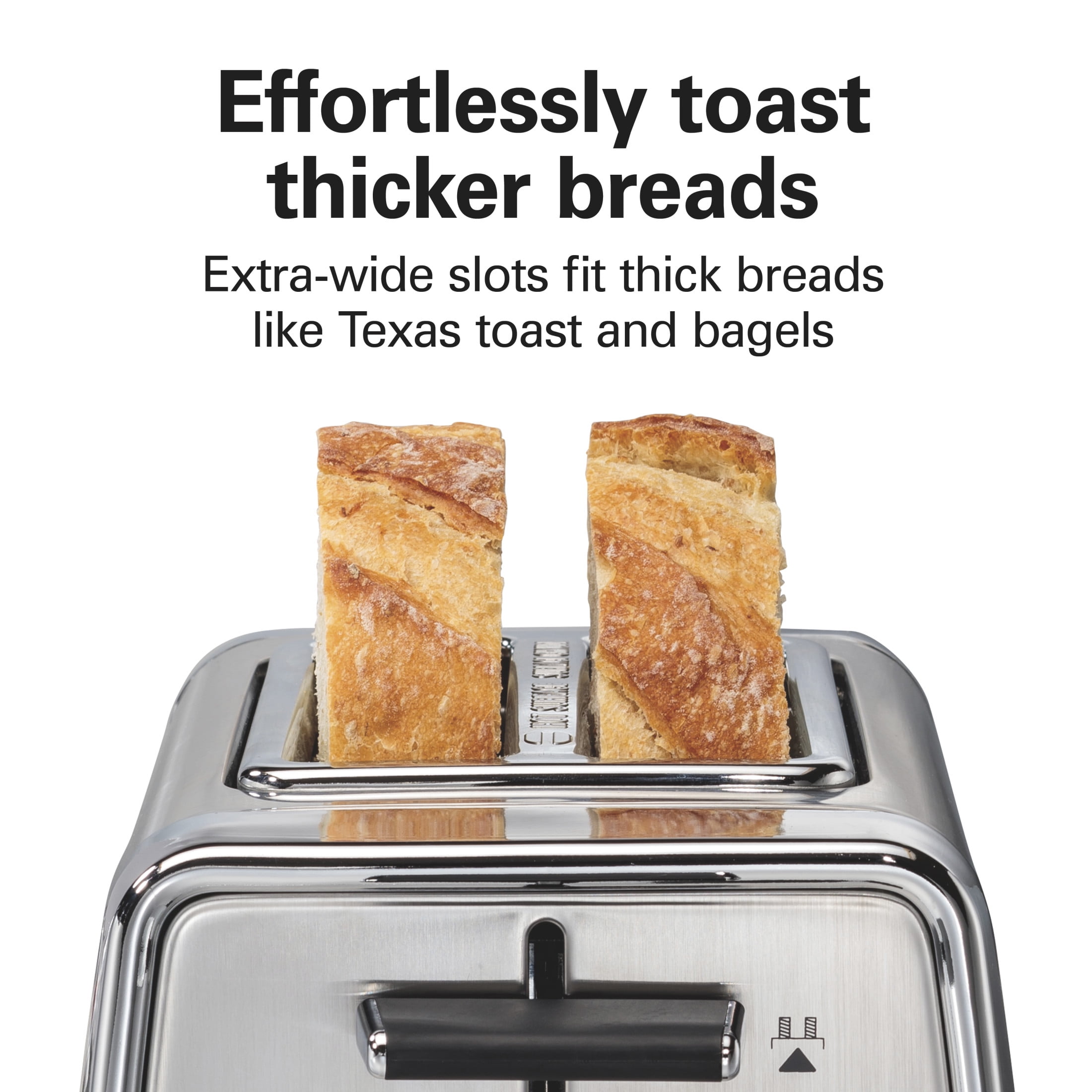 Hamilton Beach 2-Slice Toaster with Extra-Wide Slots, Toast Boost, and Removable Crumb Tray, Chrome