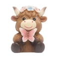 thumbnail image 1 of Estatua de vaca de las Tierras Altas de primavera, linda figura de vaca, obra de arte, animal realista decorativo Estilo D, 1 of 9