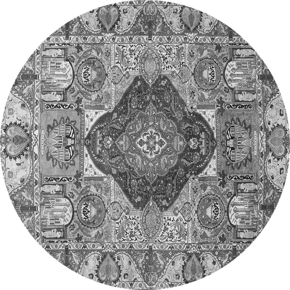 Ahgly Company Indoor Round Animal Gray Traditional Area Rugs, 6' Round