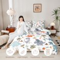 thumbnail image 3 of Homewish Cartoon Dinosaur Queen Comforter Set,Cute Palm Trees Comforter Sets Queen,Gray,Polkadot Reversible,3-Piece,1 Comforter and 2 Pillowcases, 3 of 7