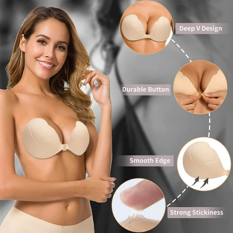 Womens Full Coverage Bras Strapless Bra Lift Push Up Invisible Bra Self  Adhesive Silicone Bra