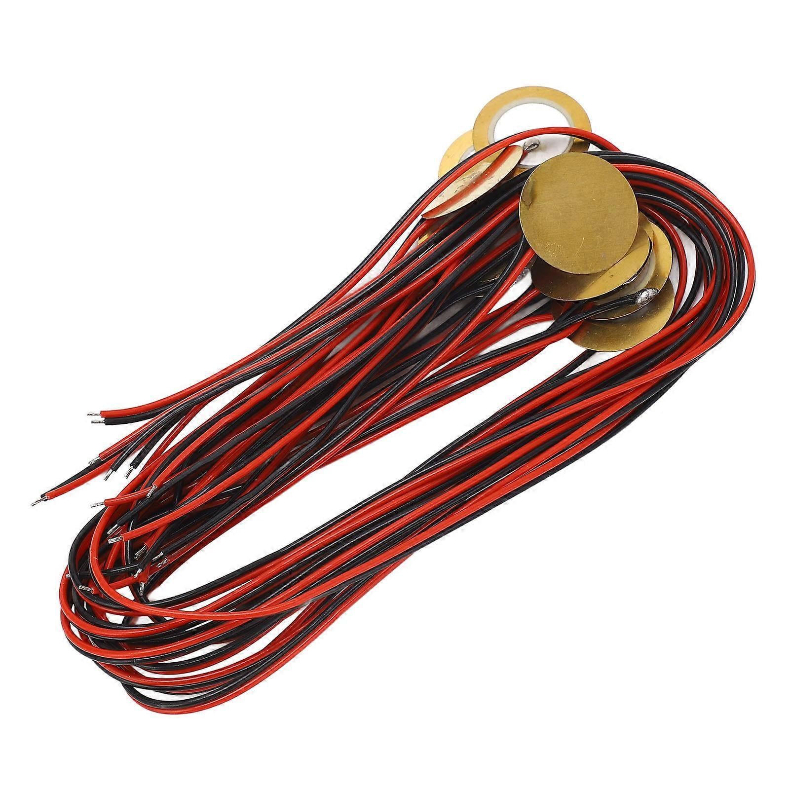 20 pcs 27mm Piezo Discs Piezo Pickup avec Leads Mic Drum