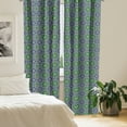 thumbnail image 2 of Ambesonne Orient Window Curtains, Oriental Damask, Each 28" W x 84" L, Yellow Green Teal, 2 of 4
