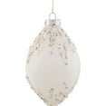 thumbnail image 3 of Northlight Beaded and Sequins Christmas Glass Finial Ornament - 5" - White and Silver, 3 of 6